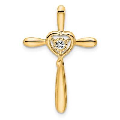 Topaz Cross Heart Chain Slide 14k White Gold PM7408-WT-Y, MPN: PM7408-WT-Y,