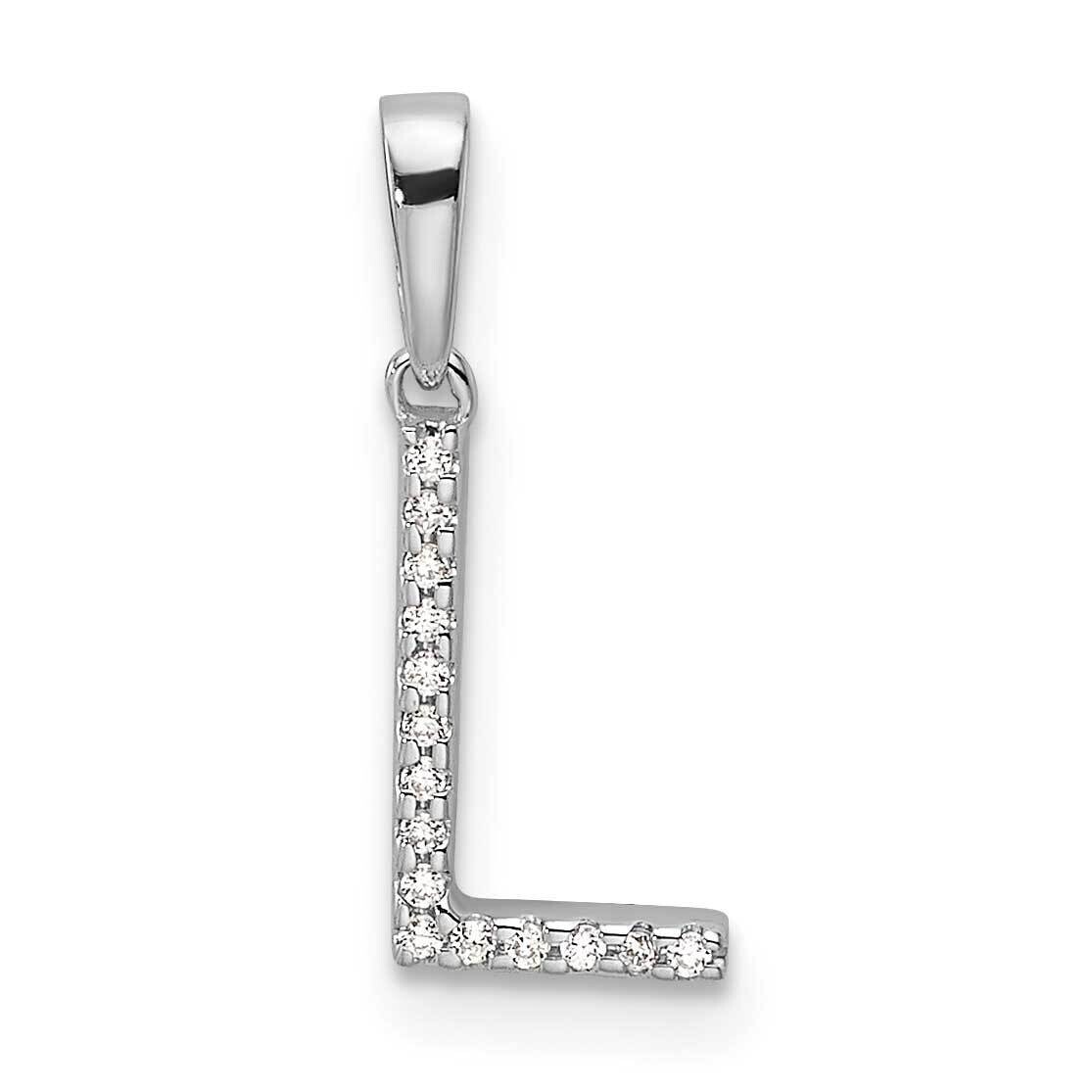 Diamond Letter L Initial Pendant 14k White Gold PM9798L-004-WA, MPN: PM9798L-004-WA,