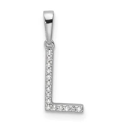 Diamond Letter L Initial Pendant 14k White Gold PM9798L-004-WA, MPN: PM9798L-004-WA,