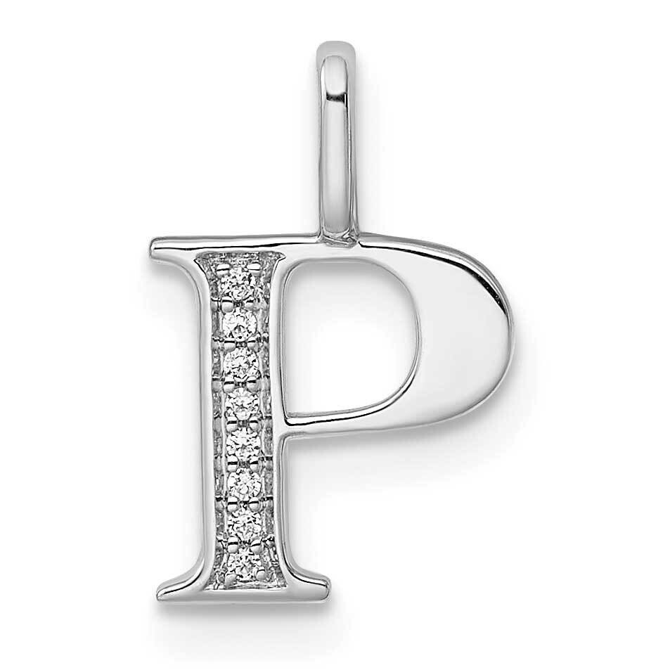 Diamond Letter P Initial Pendant 14k White Gold PM8365P-003-WA, MPN: PM8365P-003-WA, 196904074329