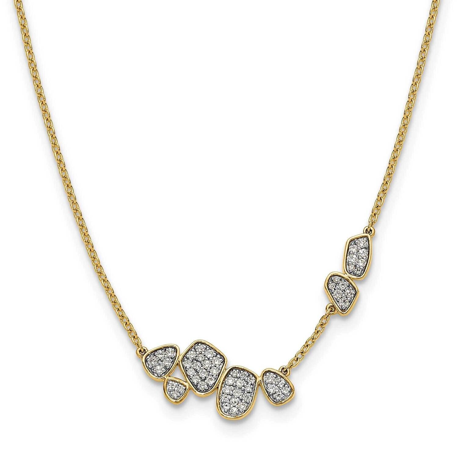 Diamond Cluster Necklace 14k Gold PM9677-051-YLG, MPN: PM9677-051-YLG, 883957897004
