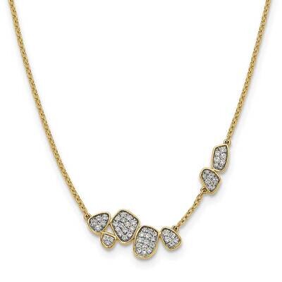 Diamond Cluster Necklace 14k Gold PM9677-051-YLG, MPN: PM9677-051-YLG, 883957897004
