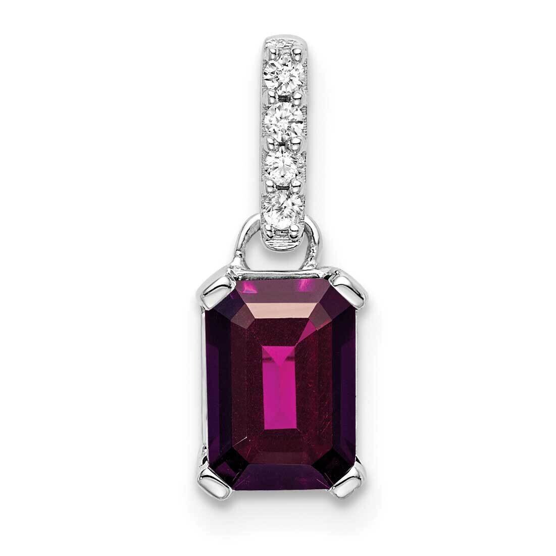 Rhodolite Garnet Diamond Pendant 14k White Gold PM7410-RG-004-WA, MPN: PM7410-RG-004-WA,