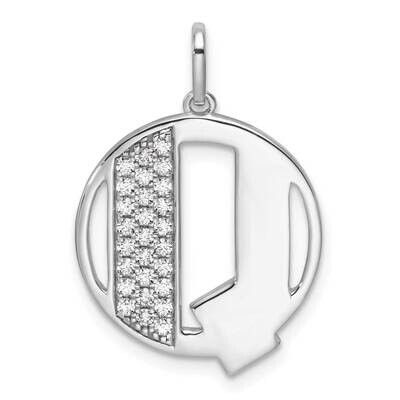 Gatsby Diamond Initial Q Charm 14k White Gold PM9843Q-028-WA, MPN: PM9843Q-028-WA,