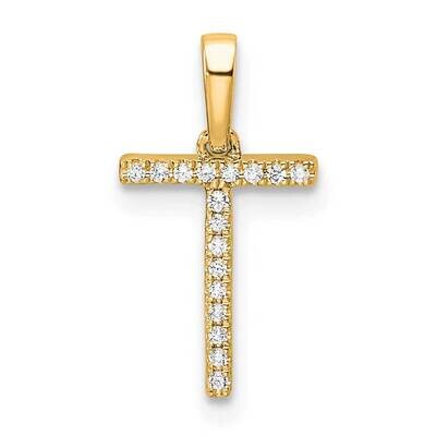 Diamond Letter T Initial Pendant 14k Gold PM9798T-005-YA, MPN: PM9798T-005-YA,