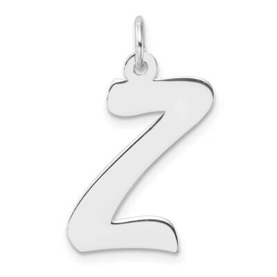 Large Script Letter Z Initial Charm Sterling Silver Rhodium-Plated QC11253Z, MPN: QC11253Z,