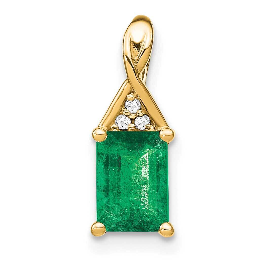Rectangle Emerald Diamond Pendant 14k Gold PM7187-EM-002-YA, MPN: PM7187-EM-002-YA,