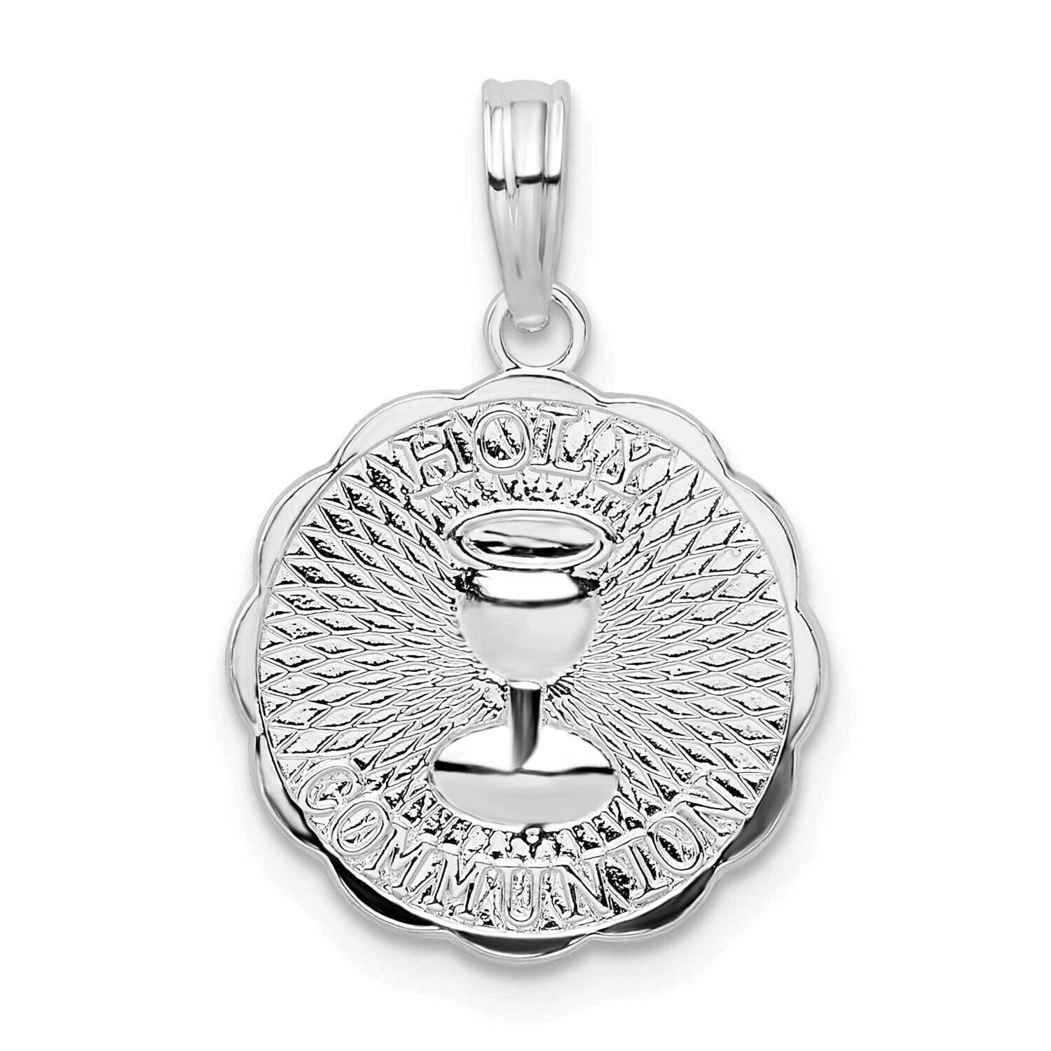 Scalloped Holy Communion Pendant Sterling Silver Polished QC10289