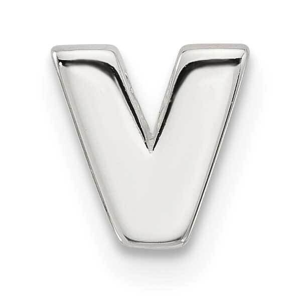 E-Coated Letter V Slide Charm Sterling Silver QC11488V, MPN: QC11488V,