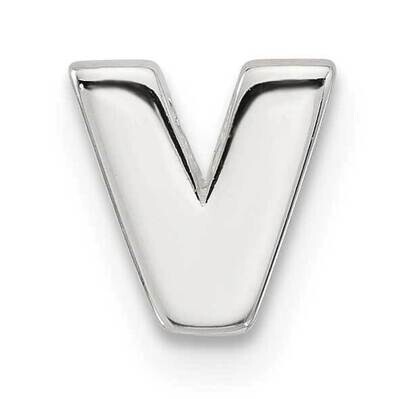 E-Coated Letter V Slide Charm Sterling Silver QC11488V, MPN: QC11488V,