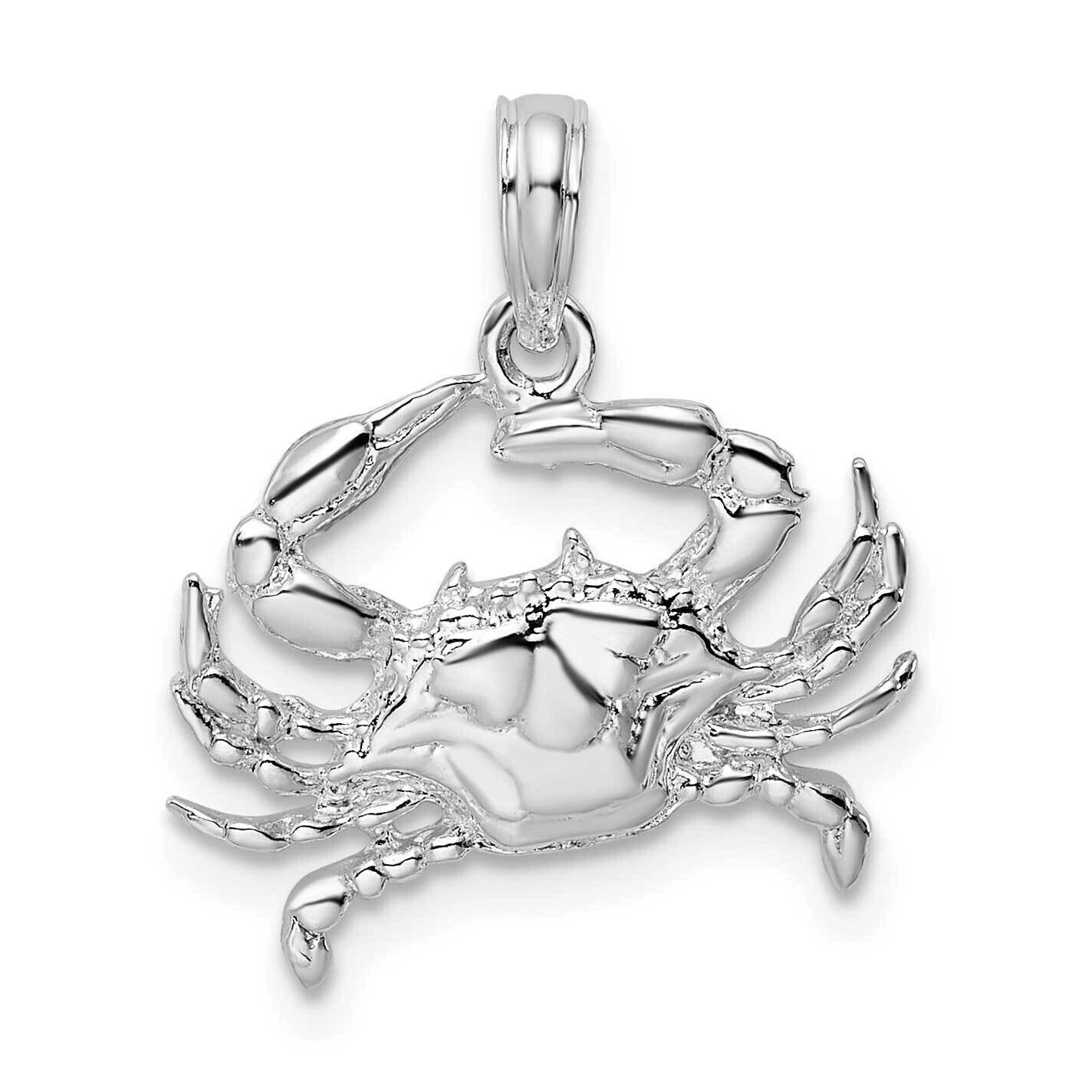 Blue Crab Pendant Sterling Silver Polished QC9850