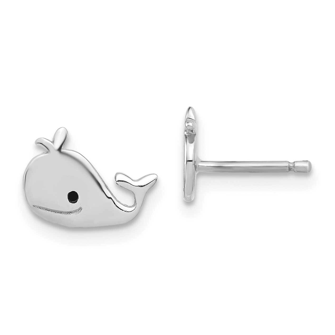 Madi K Polished &amp; Enameled Whale Children&#39;s Post Earrings Sterling Silver QE17738, MPN: QE17738,