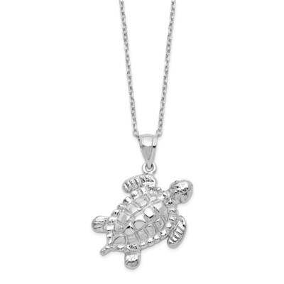 Turtle Ash Holder 18 Inch Necklace Sterling Silver Rhodium-Plated QC9751-18, MPN: QC9751-18, 191101…