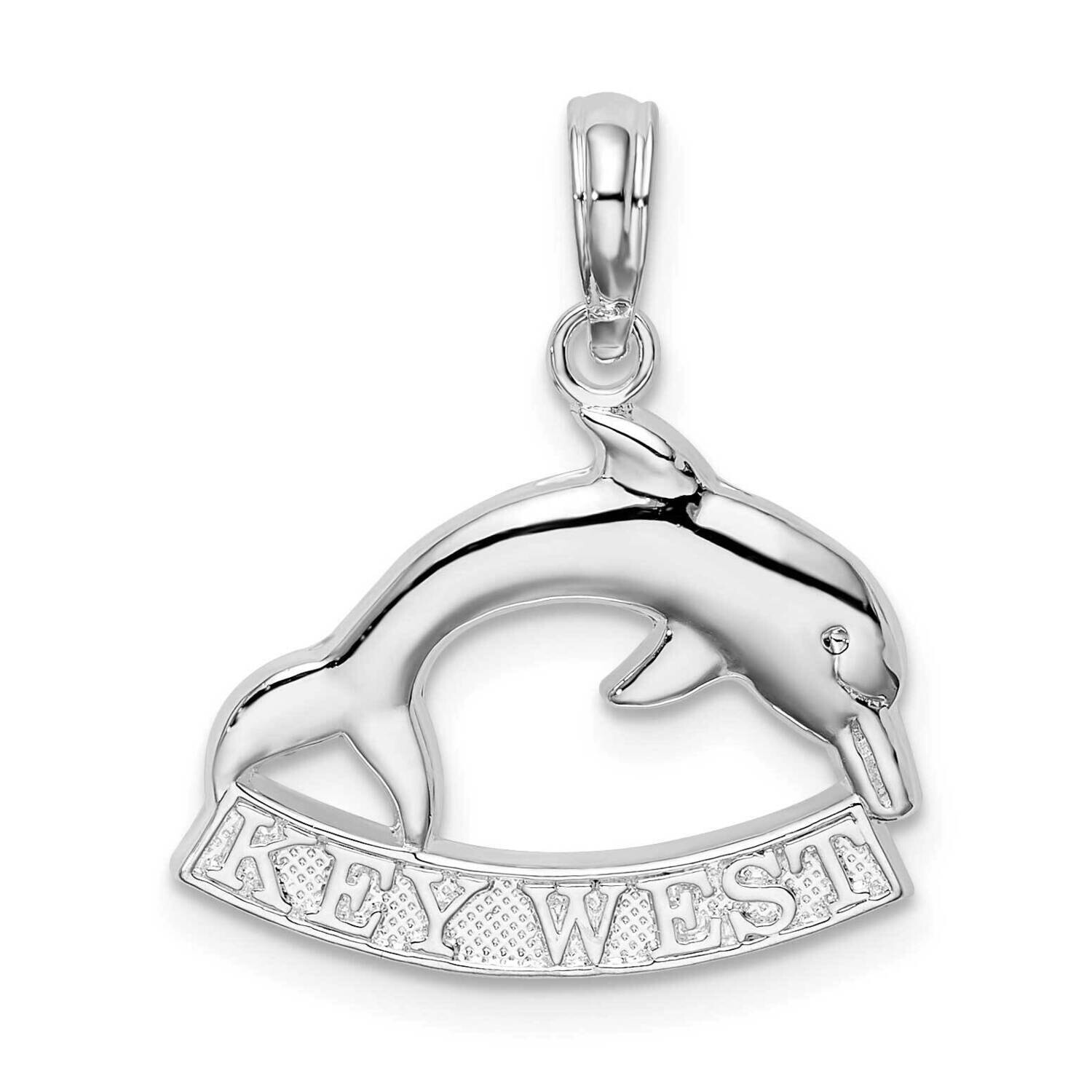 Key West Dolphin Pendant Sterling Silver Polished QC9926