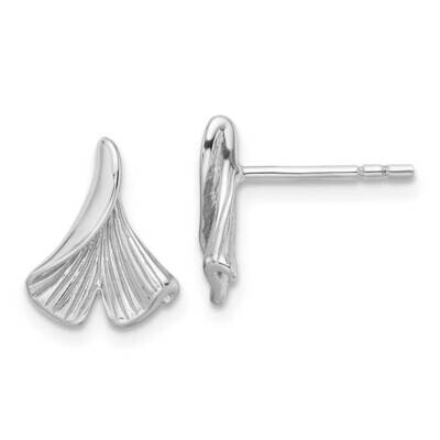 Floral Leaf Post Earrings Sterling Silver Rhodium-Plated QE16740, MPN: QE16740,