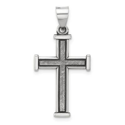 Antiqued Solid Textured Cross Pendant Sterling Silver QC11398 by Men&#39;s Jewelry and Accessories, MPN…