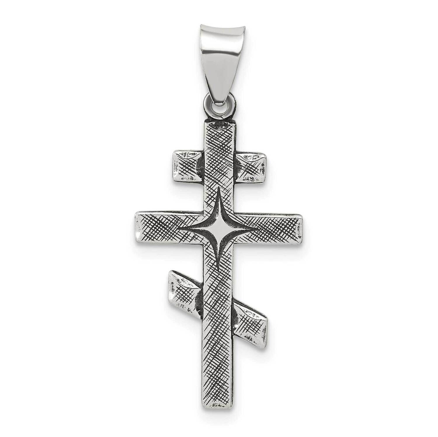 Antiqued Textured Jerusalem Cross Pendant Sterling Silver QC11416 by Men&#39;s Jewelry and Accessories,…