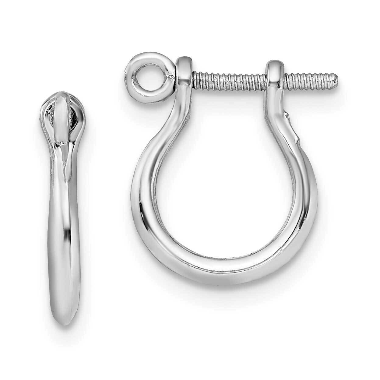Small Shackle Link Screw Earrings Sterling Silver Polished QE15467