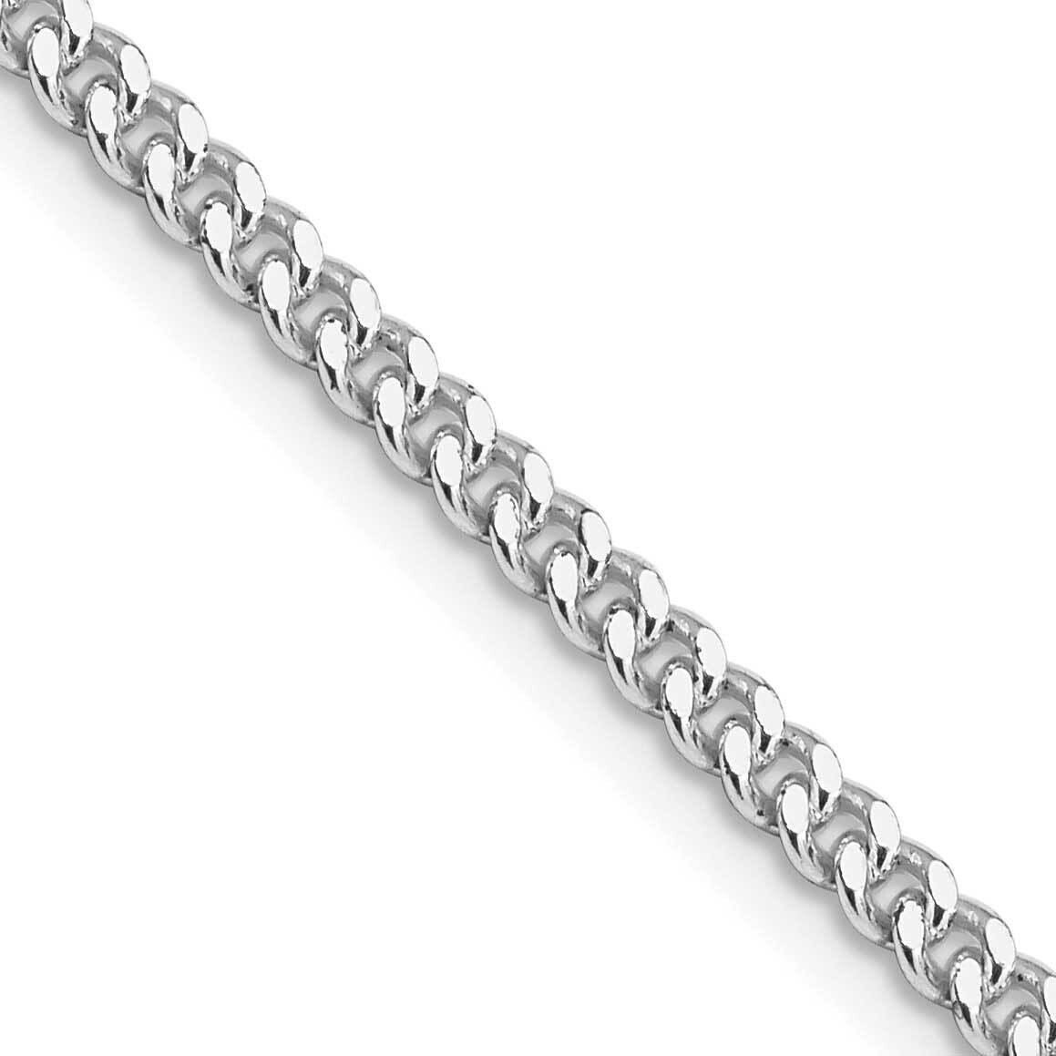 3mm Curb Chain 22 Inch Sterling Silver Rhodium-Plated QCB080R-22, MPN: QCB080R-22,