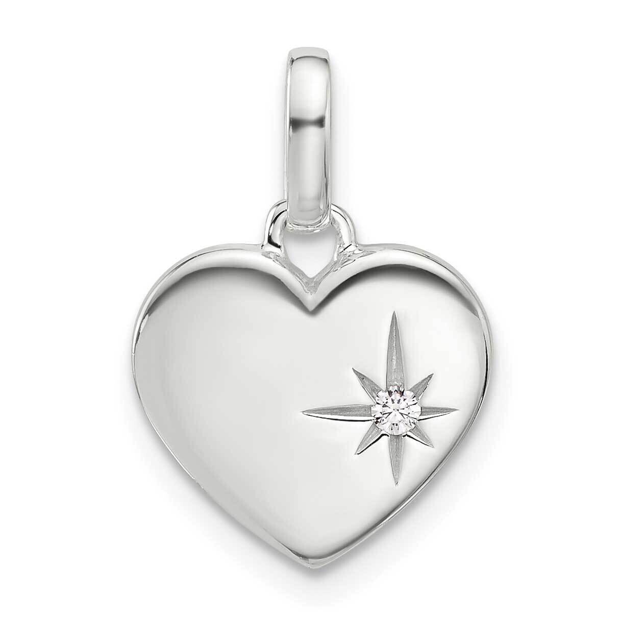 E-Coated CZ Heart Pendant Sterling Silver QC11266, MPN: QC11266,