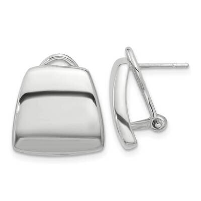 Omega Back Earrings Sterling Silver Polished QE16934, MPN: QE16934,