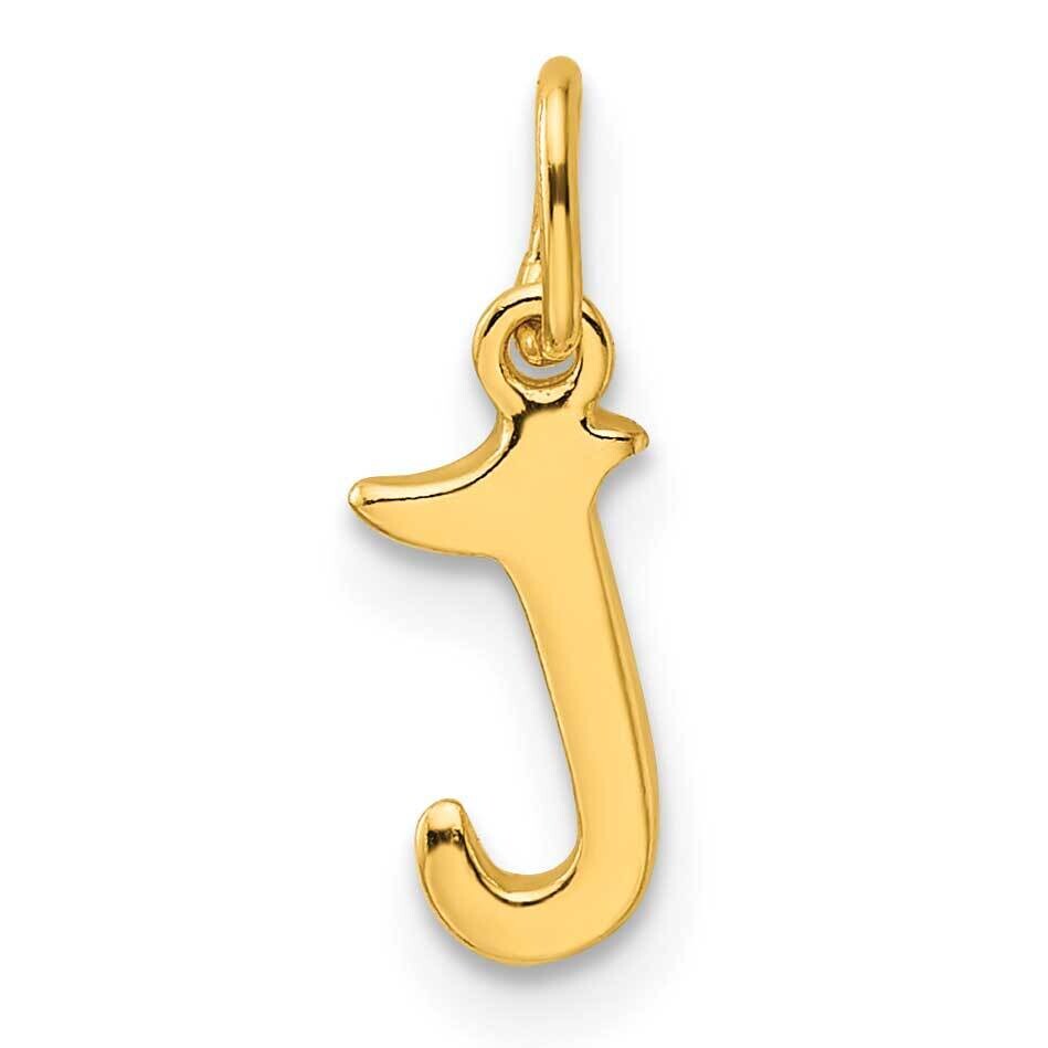 Gold-Tone Polished Letter J Initial Charm Sterling Silver QC6511JGP, MPN: QC6511JGP,