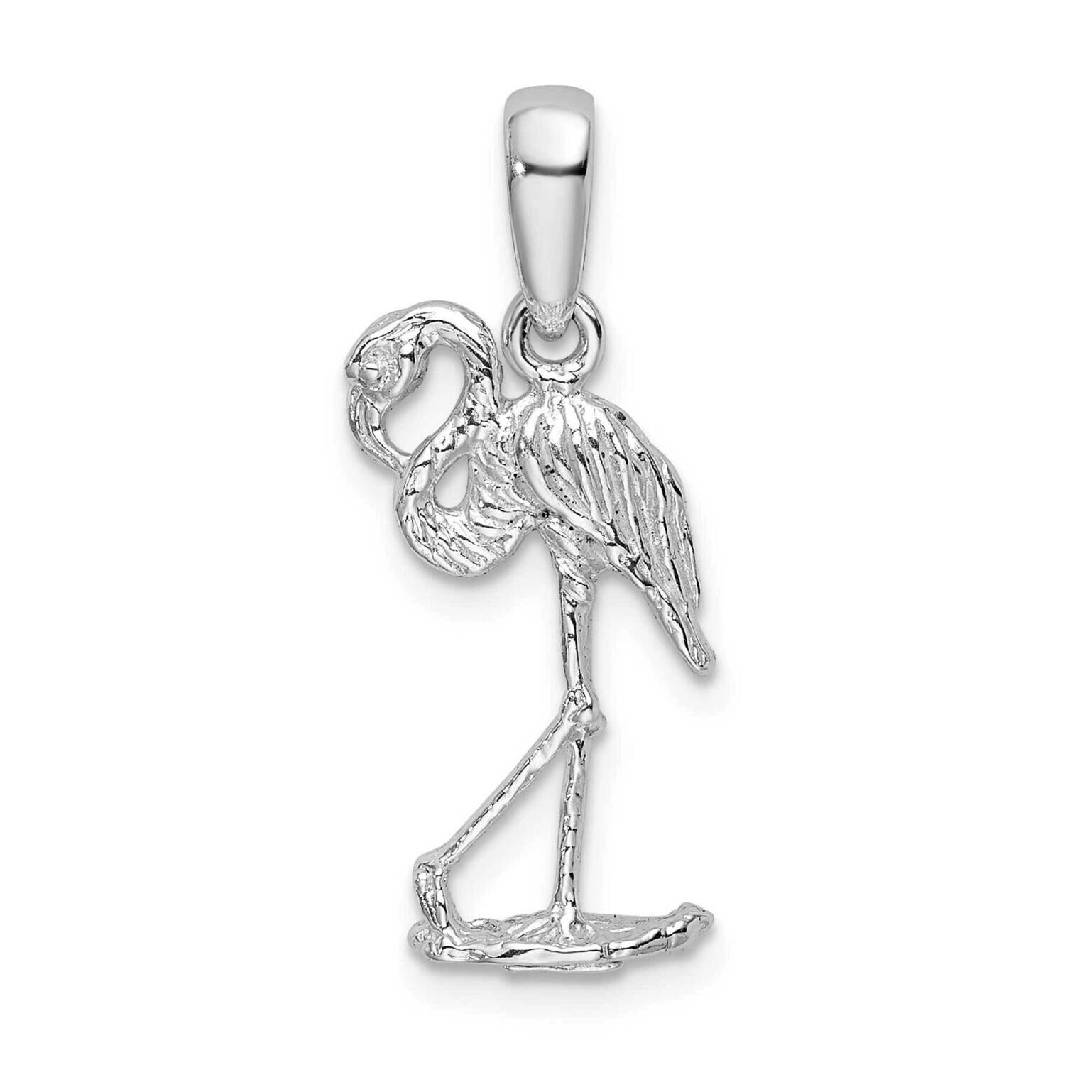 3D Flamingo Pendant Sterling Silver Polished QC9862, MPN: QC9862, 637218146345