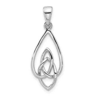 Polished Celtic Knot Pendant Sterling Silver Rhodium-Plated QC11354, MPN: QC11354,