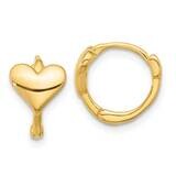 Gold-Tone Heart Hinged Hoop Earrings Sterling Silver QE17543GP, MPN: QE17543GP,