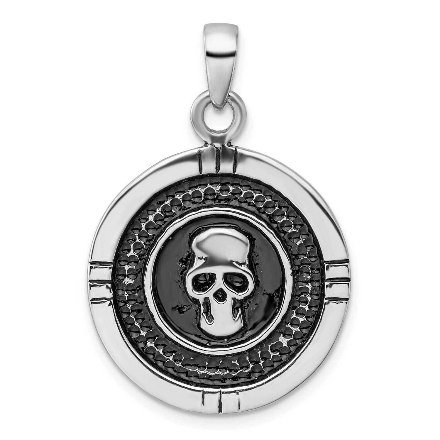 Antiqued Skull Pendant Sterling Silver Rhodium-Plated QC11355 by Men&#39;s Jewelry and Accessories, MPN…