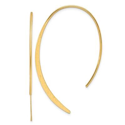 .50 Micron 18K Gold Plated Brushed Lasered Threader Earrings Sterling Silver QE17055GP, MPN: QE1705…