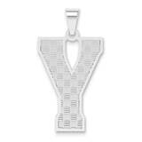 Letter Y Initial Pendant Sterling Silver Rhodium-Plated QC2766Y, MPN: QC2766Y,