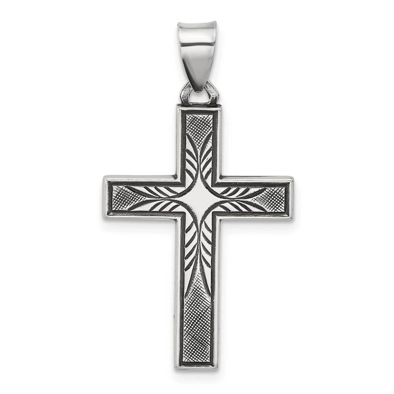 Antiqued Solid Textured Cross Pendant Sterling Silver QC11395 by Men&#39;s Jewelry and Accessories, MPN…