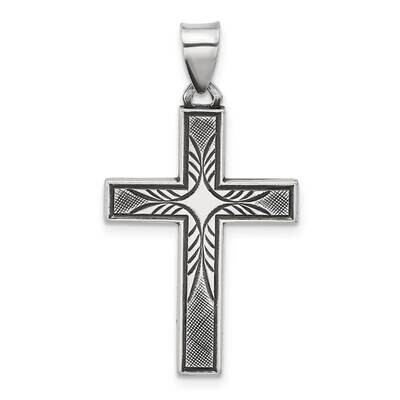 Antiqued Solid Textured Cross Pendant Sterling Silver QC11395 by Men&#39;s Jewelry and Accessories, MPN…
