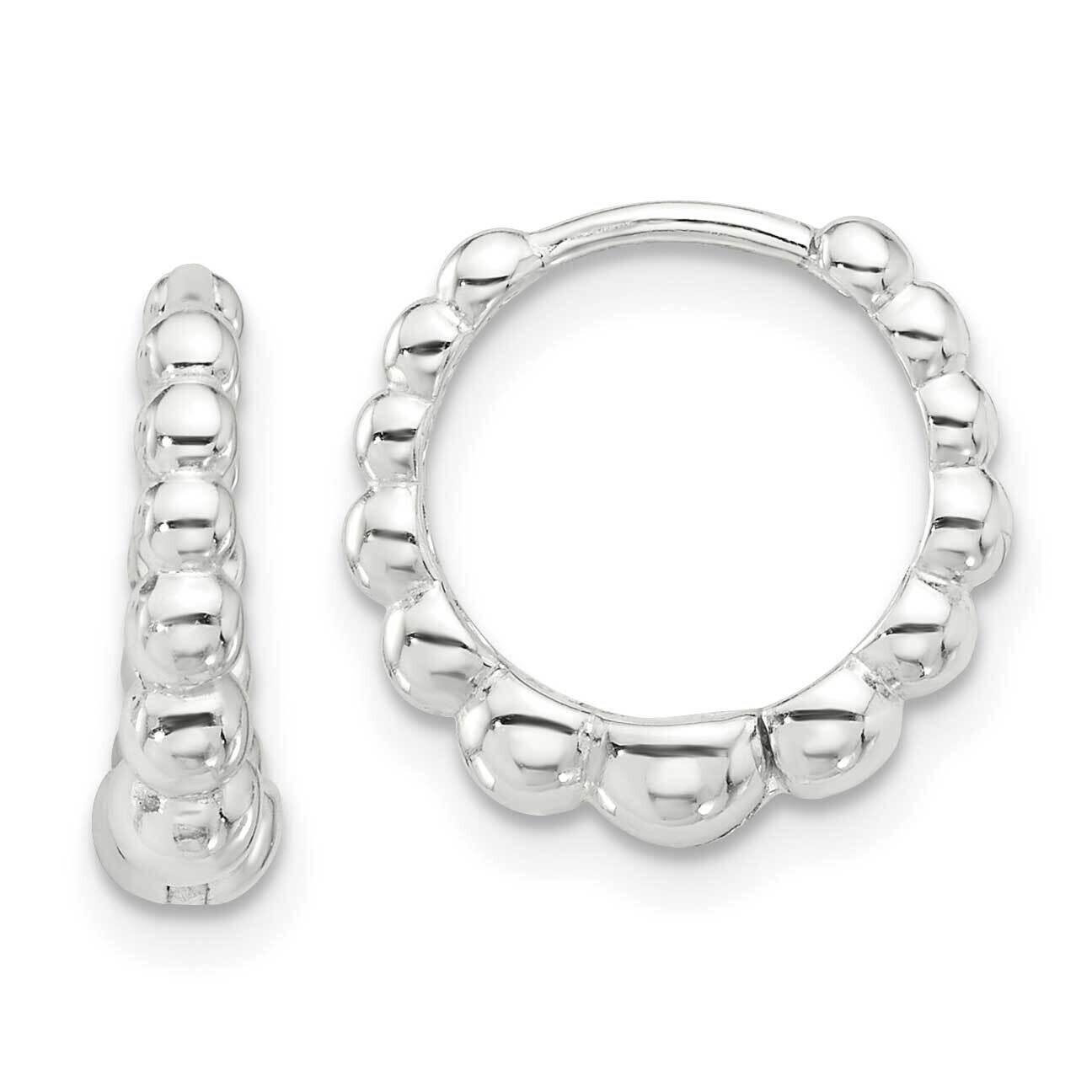 E-Coated Beaded Hinged Hoop Earrings Sterling Silver QE16839, MPN: QE16839,