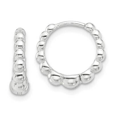 E-Coated Beaded Hinged Hoop Earrings Sterling Silver QE16839, MPN: QE16839,