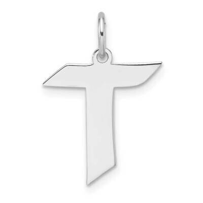 Small Artisan Block Letter T Initial Charm Sterling Silver Rhodium-Plated QC11256T, MPN: QC11256T,