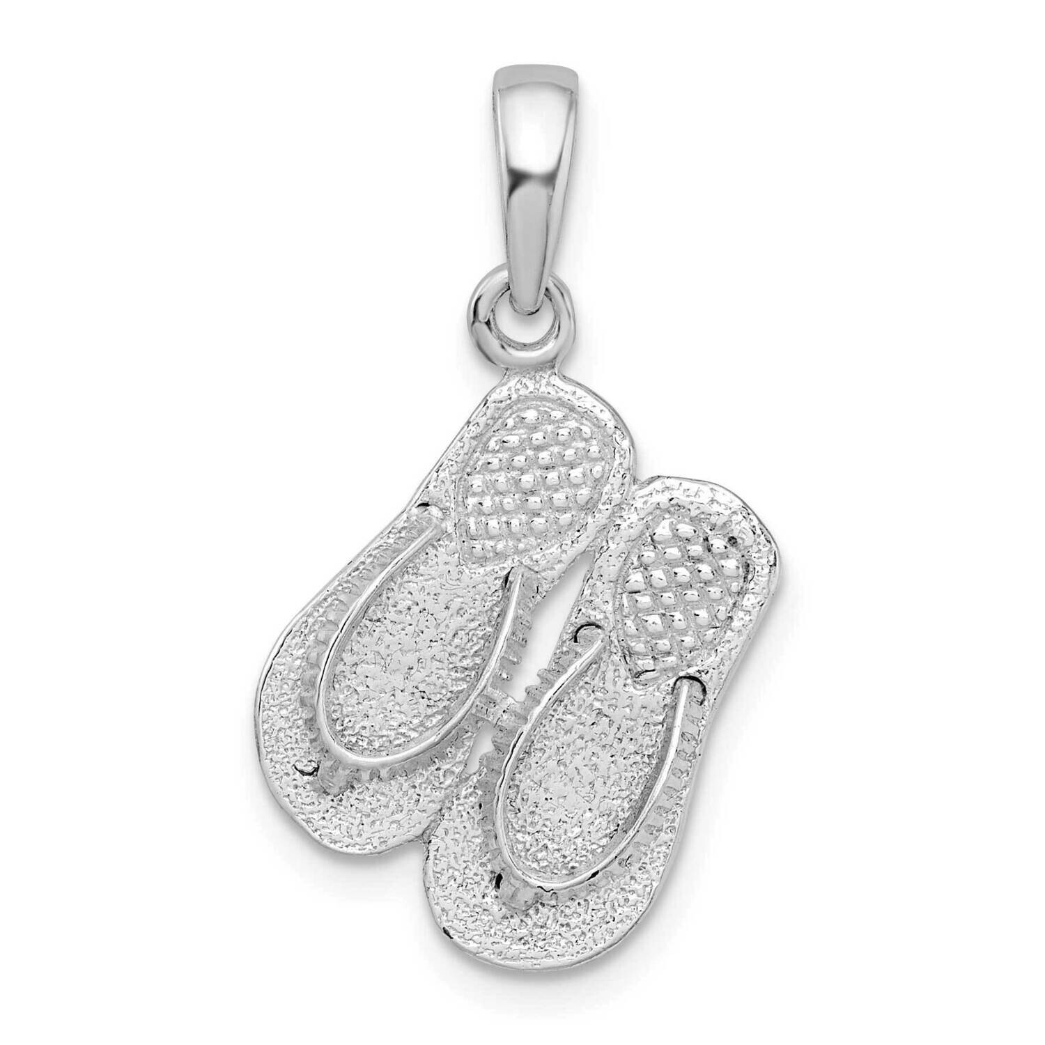 3D Flip-Flops Pendant Sterling Silver Polished QC9882, MPN: QC9882, 637218146543