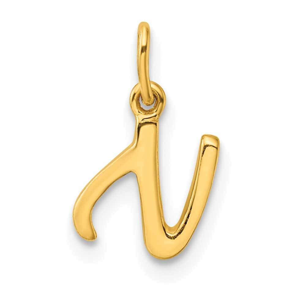 Gold-Tone Polished Letter N Initial Charm Sterling Silver QC6511NGP, MPN: QC6511NGP,