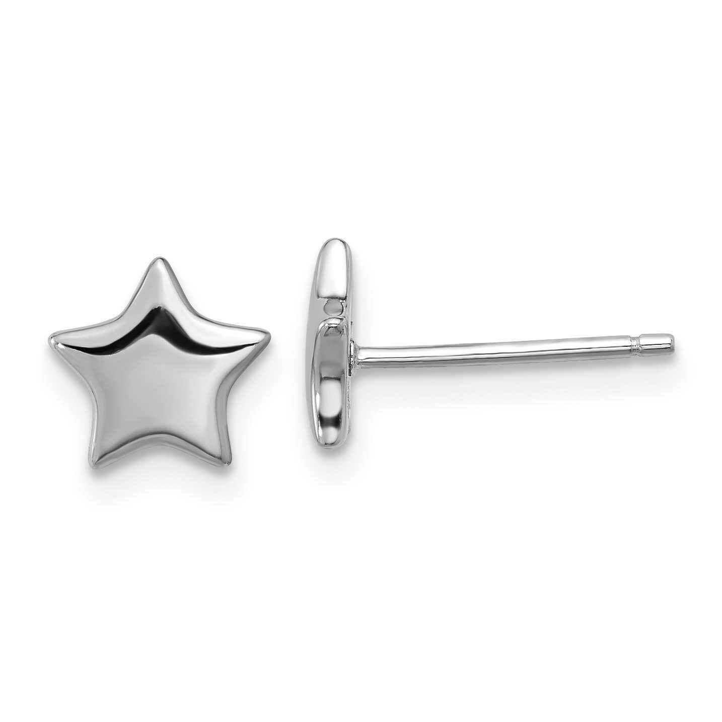 Star Post Earrings Sterling Silver Rhodium-Plated QE17548, MPN: QE17548,