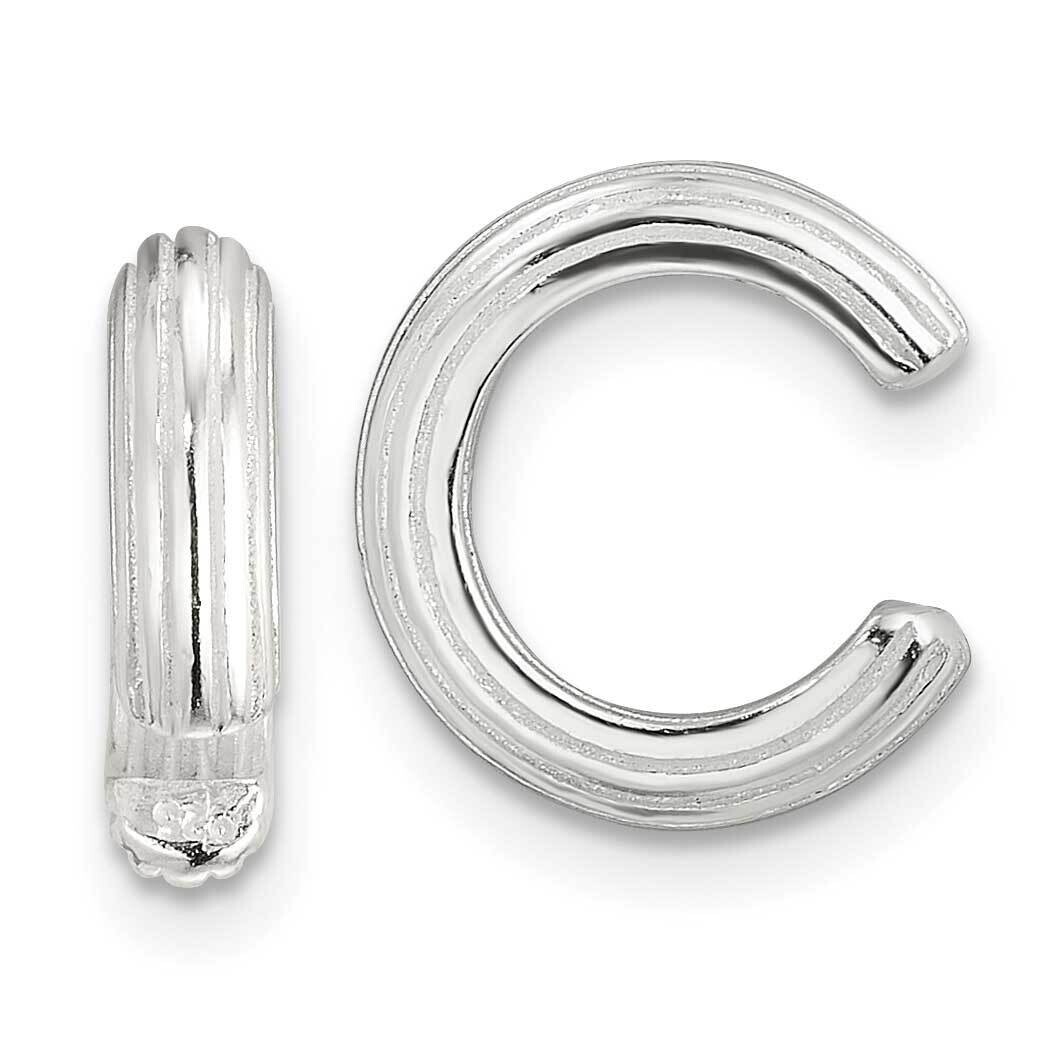 E-Coating Polished &amp; Striped Pair Of 2 Cuff Earrings Sterling Silver QE17097, MPN: QE17097,