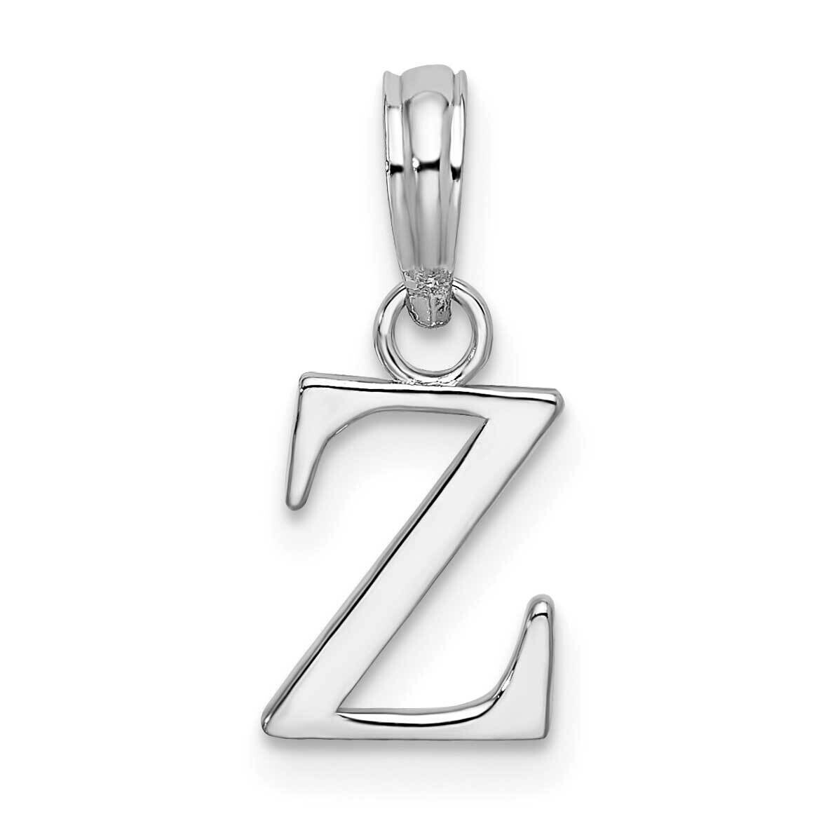 Polished Block Initial -Z- Pendant Sterling Silver Rhodium-Plated QC9792Z, MPN: QC9792Z, 6372181822…