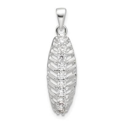 CZ Leaf Chain Slide Sterling Silver Polished QC11336, MPN: QC11336,