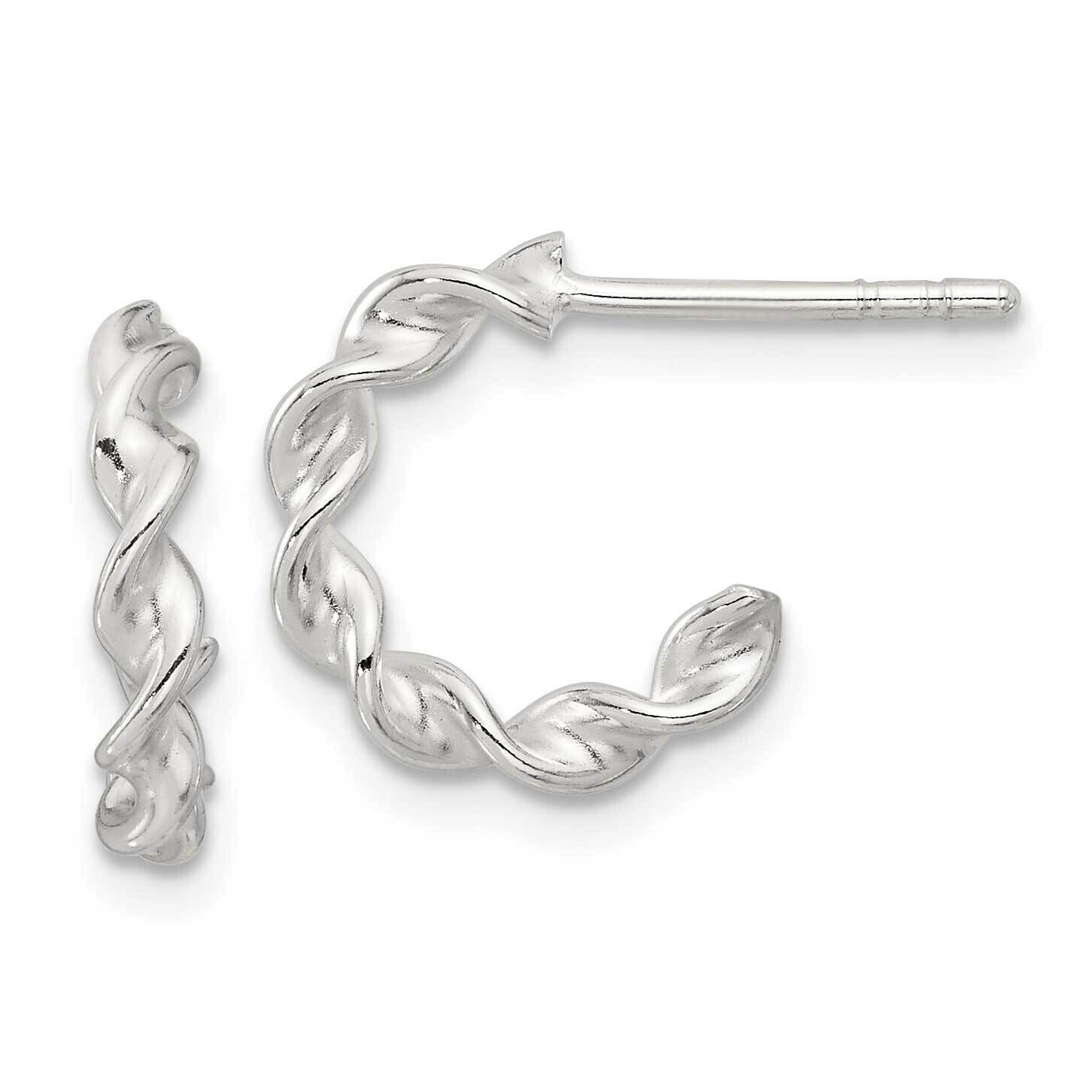 E-Coated Twisted Post Hoop Earrings Sterling Silver QE16978, MPN: QE16978,