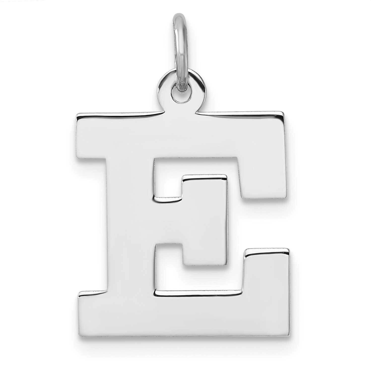 Large Block Letter E Initial Charm Sterling Silver Rhodium-Plated QC11255E, MPN: QC11255E,