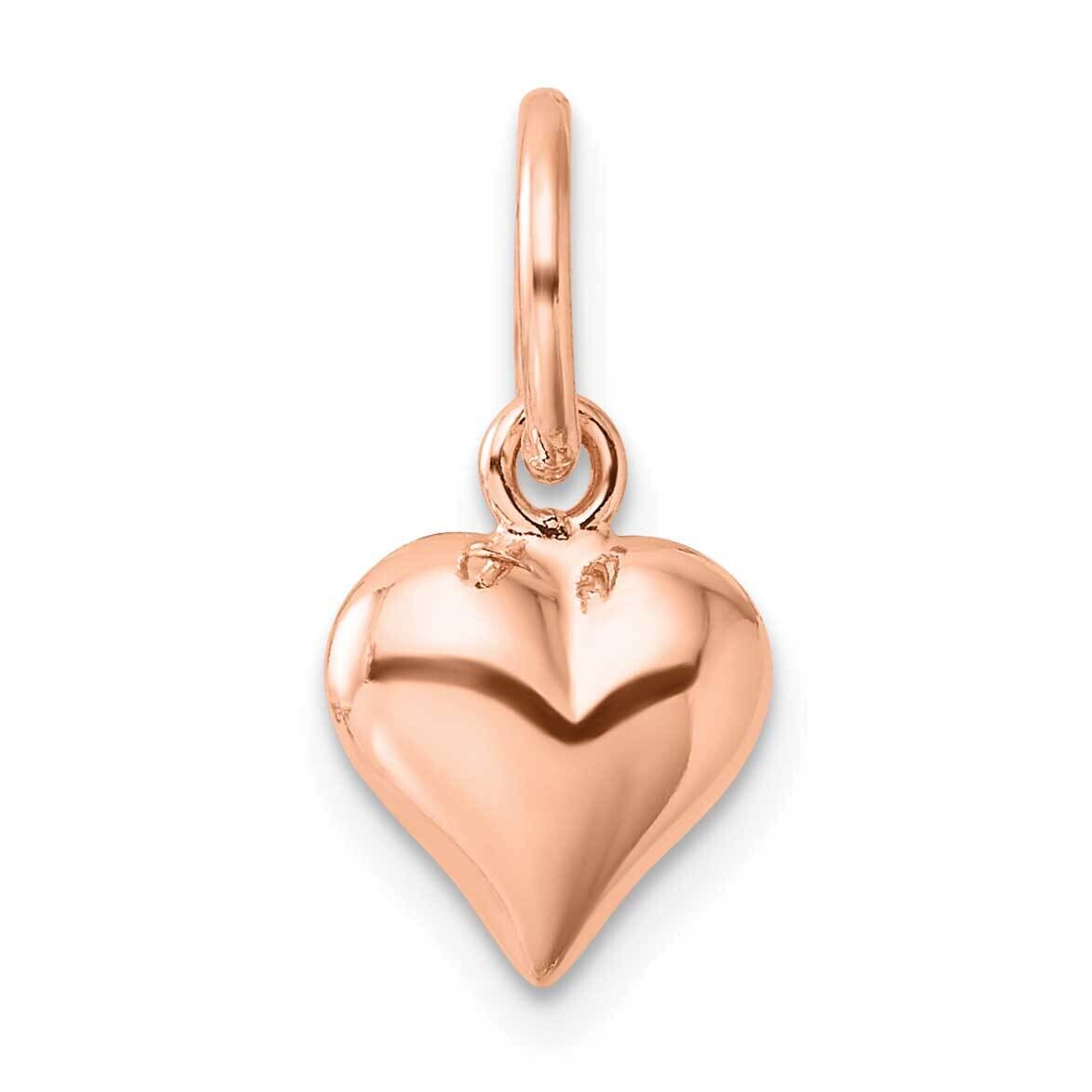 Rose-Tone Polished Puffed Heart Pendant Sterling Silver QC6722RP, MPN: QC6722RP,