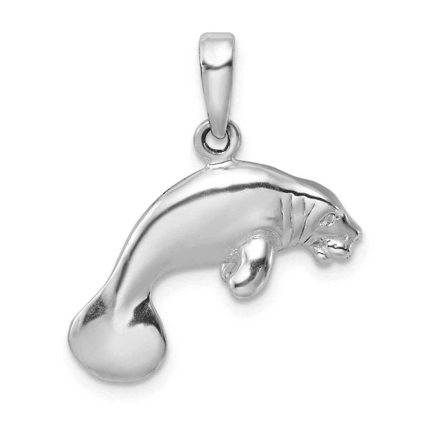 3D Manatee Pendant Sterling Silver Polished QC9958 by Men&#39;s Jewelry and Accessories, MPN: QC9958, 6…