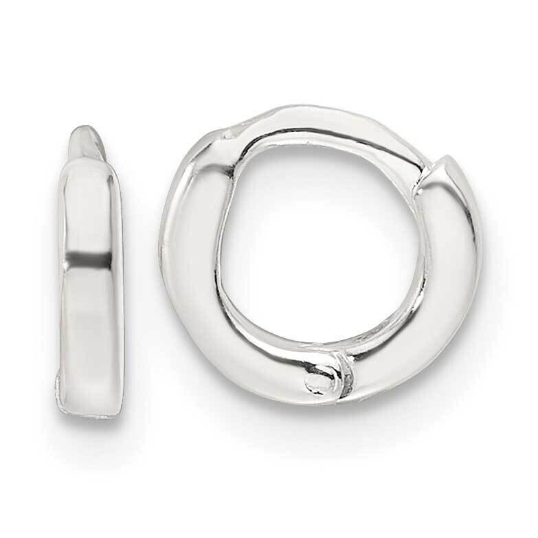 8.2X1.6mm Round Hinged Hoop Earrings Sterling Silver Polished QE16960