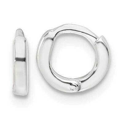 8.2X1.6mm Round Hinged Hoop Earrings Sterling Silver Polished QE16960, MPN: QE16960,