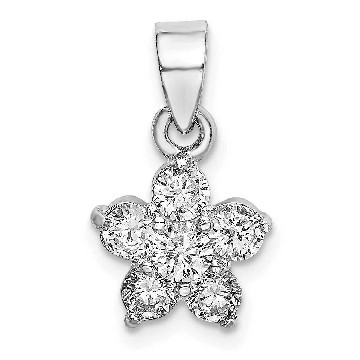 CZ Star Motif Pendant Sterling Silver Rhodium-Plated QC9769, MPN: QC9769,